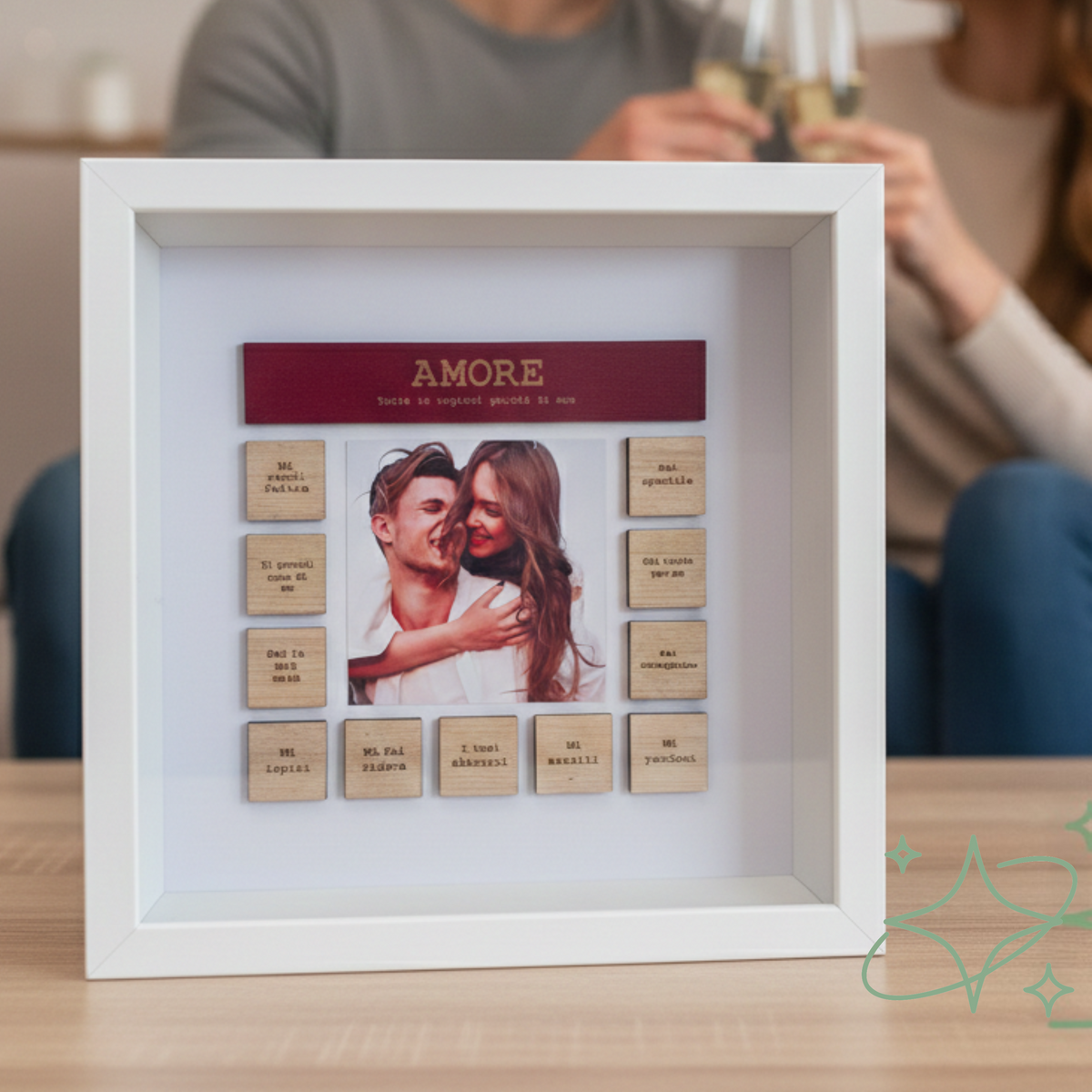 Cadre personnalisé avec photos et dédicaces | Cadeau Saint-Valentin 30×30