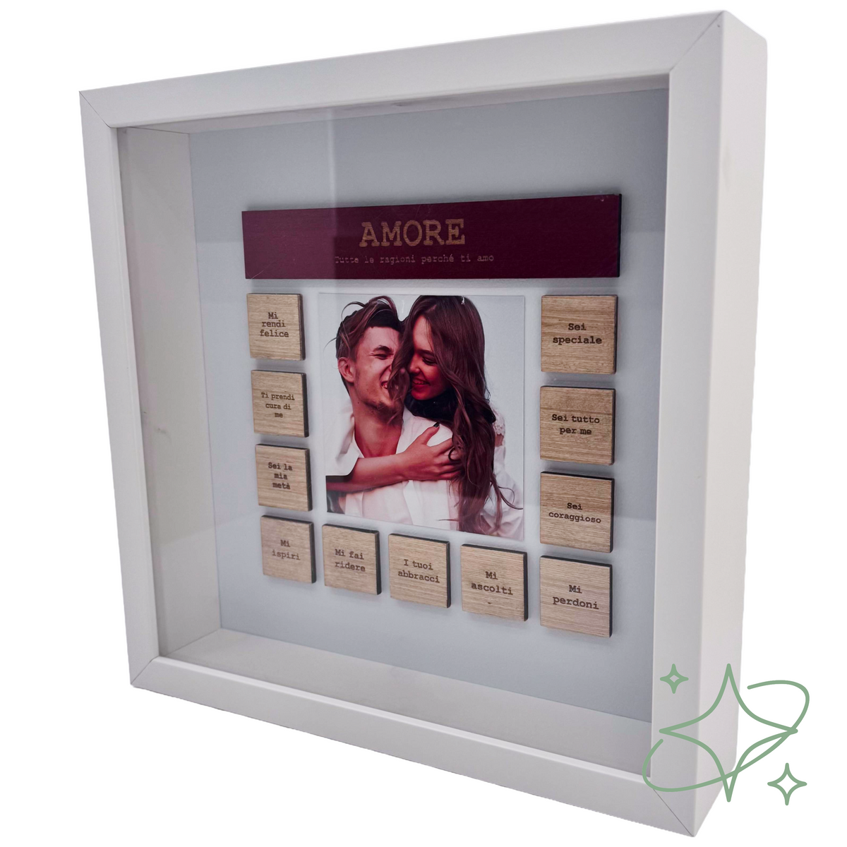 Cadre personnalisé avec photos et dédicaces | Cadeau Saint-Valentin 30×30