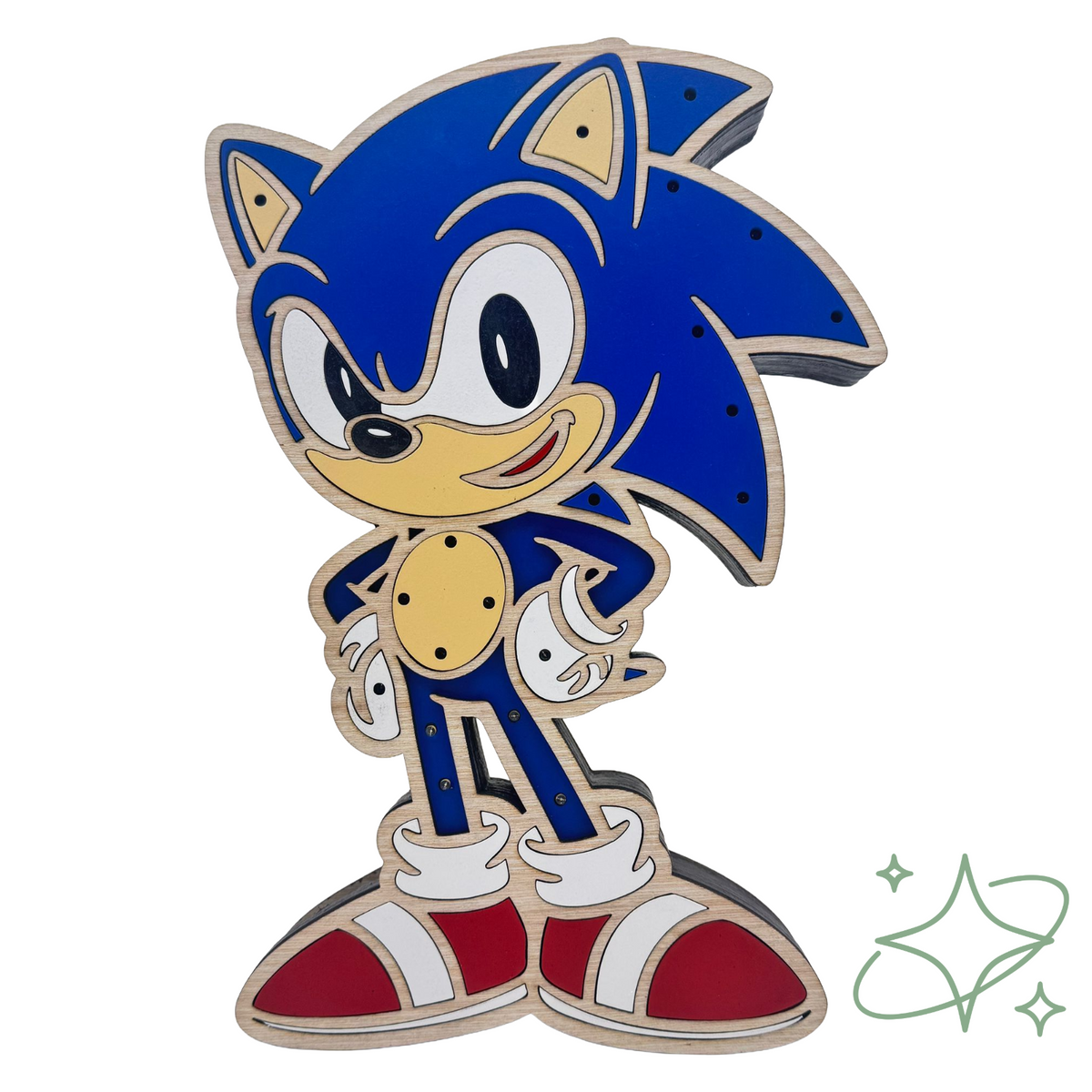 Lampada Sonic LED da Comodino - Luce Notturna Bambini in MDF - AllCraftLab
