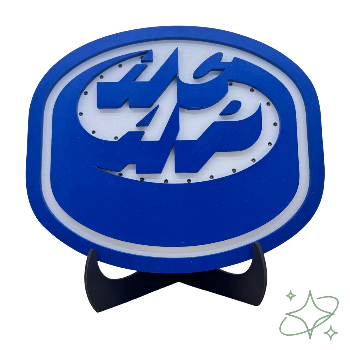 Lampe HCAP Ambrì-Piotta LED - Veilleuse Artisanale Blanc-bleu en MDF - AllCraftLab