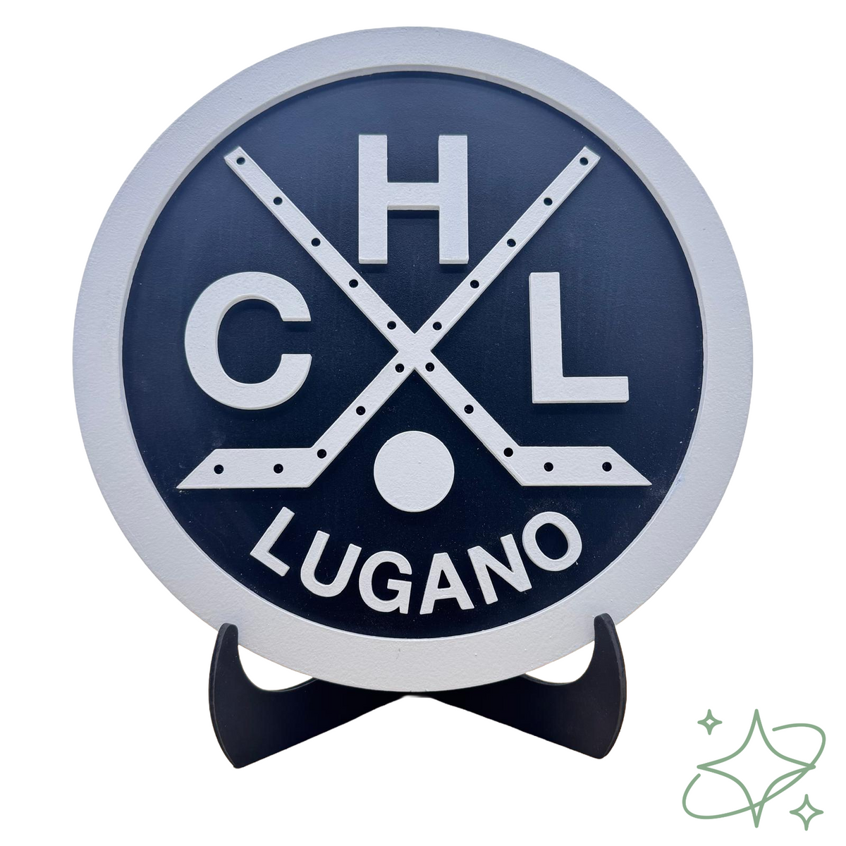 HCL Lugano LED-Lampe - Handgefertigtes Schwarz-Weiß-Nachtlicht aus MDF - AllCraftLab