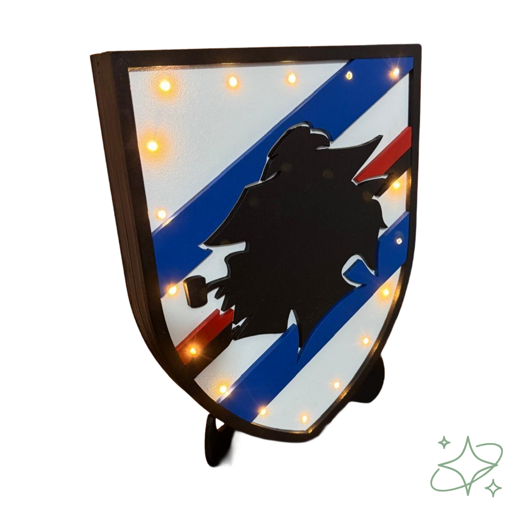 LED-Lampe Sampdoria Handgefertigt - Der Baciccia aus Holz und Licht AllCraftLab