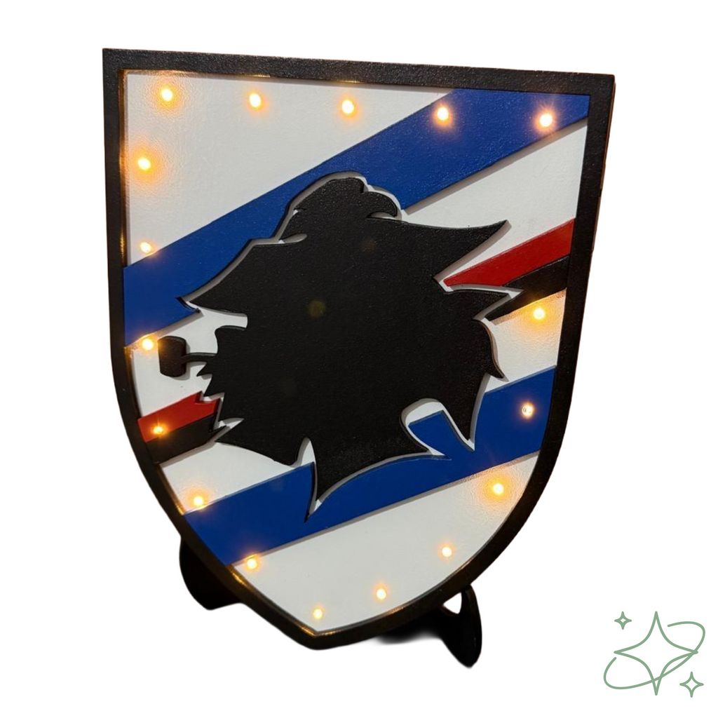 LED-Lampe Sampdoria Handgefertigt - Der Baciccia aus Holz und Licht AllCraftLab