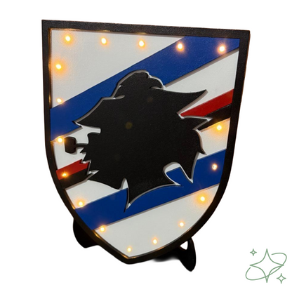 Lampada LED Sampdoria Artigianale - Il Baciccia in Legno e Luce AllCraftLab