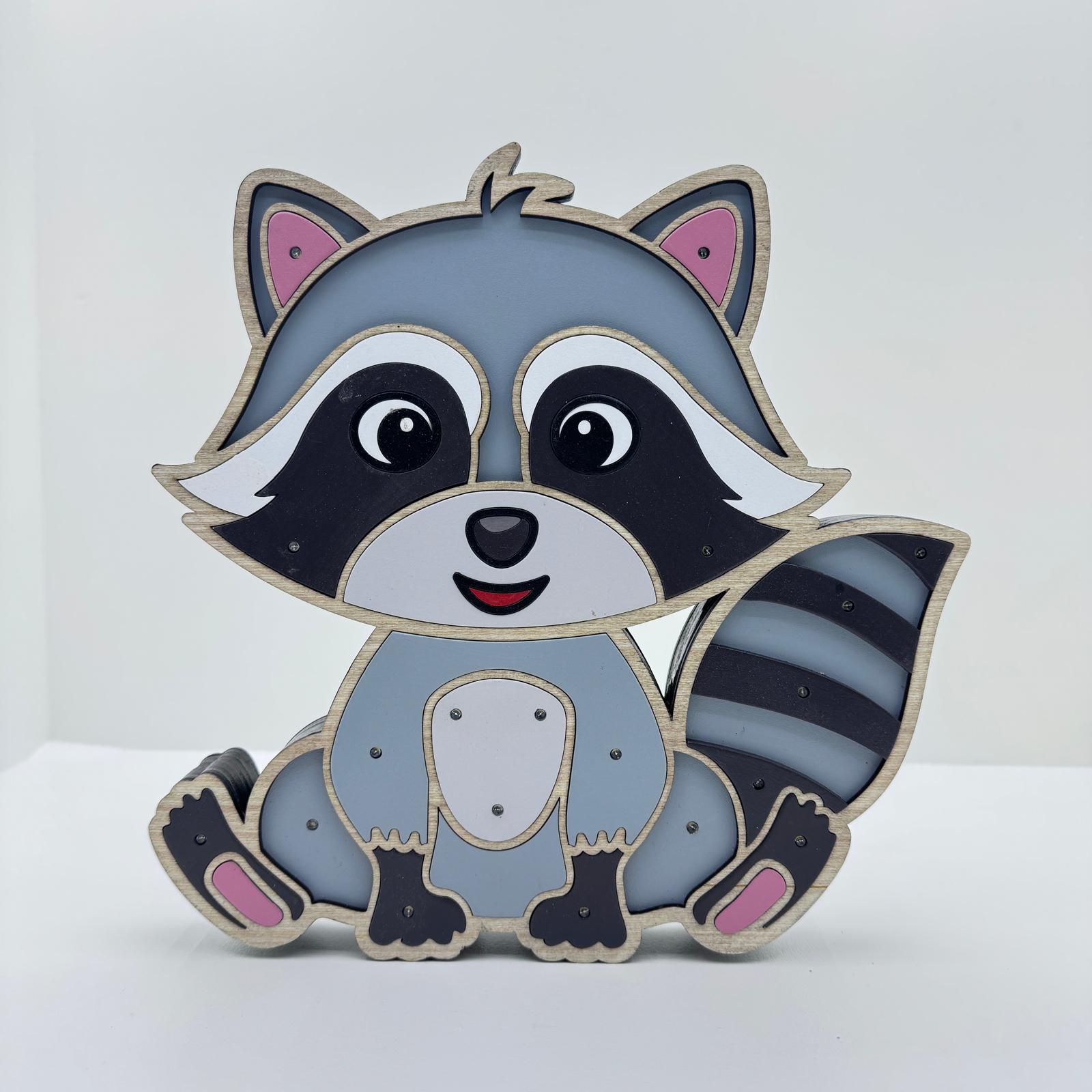 Lampada per Bambini Orsetto Lavatore in Legno Artigianale - Luce Notte Cameretta | AllCraft