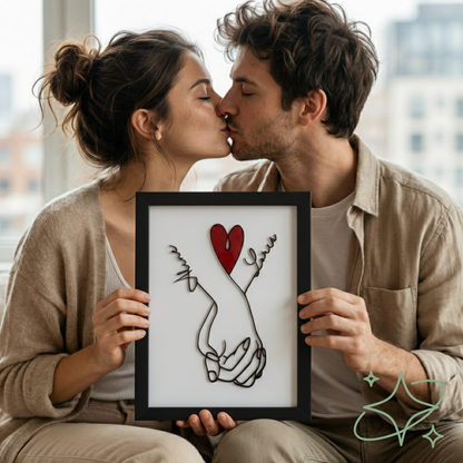 Quadro Personalizzato Amore | Mani Intrecciate con Nomi