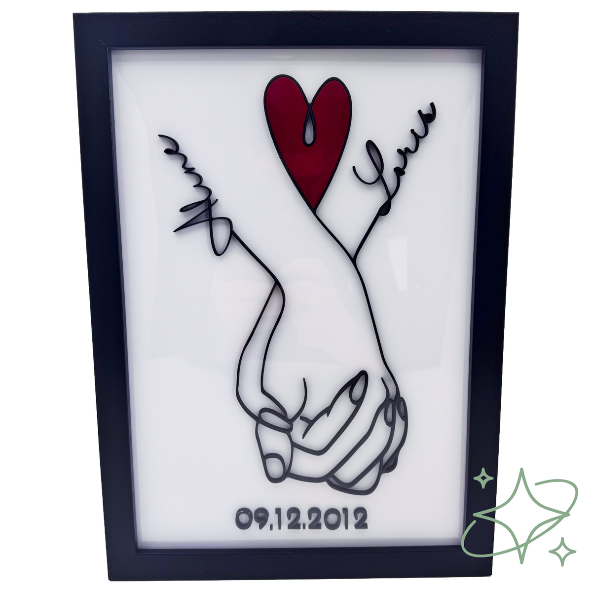 Quadro Personalizzato Amore | Mani Intrecciate con Nomi
