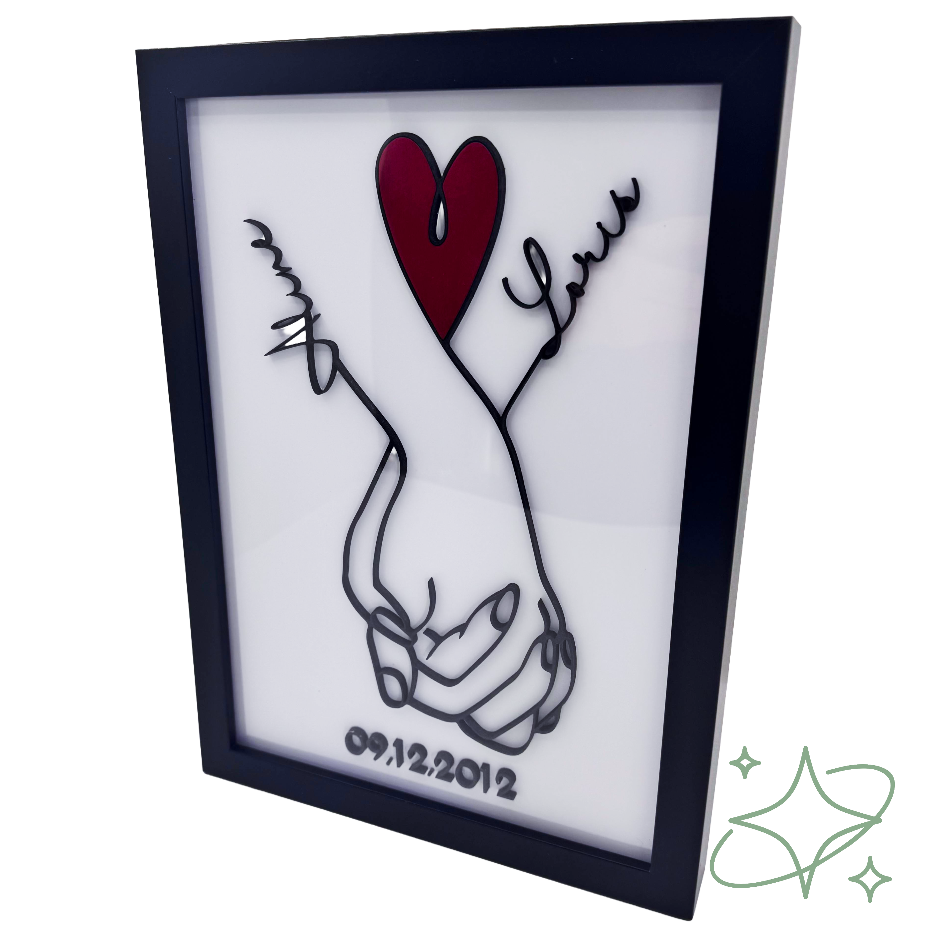 Quadro Personalizzato San Valentino | Mani Intrecciate con Nomi