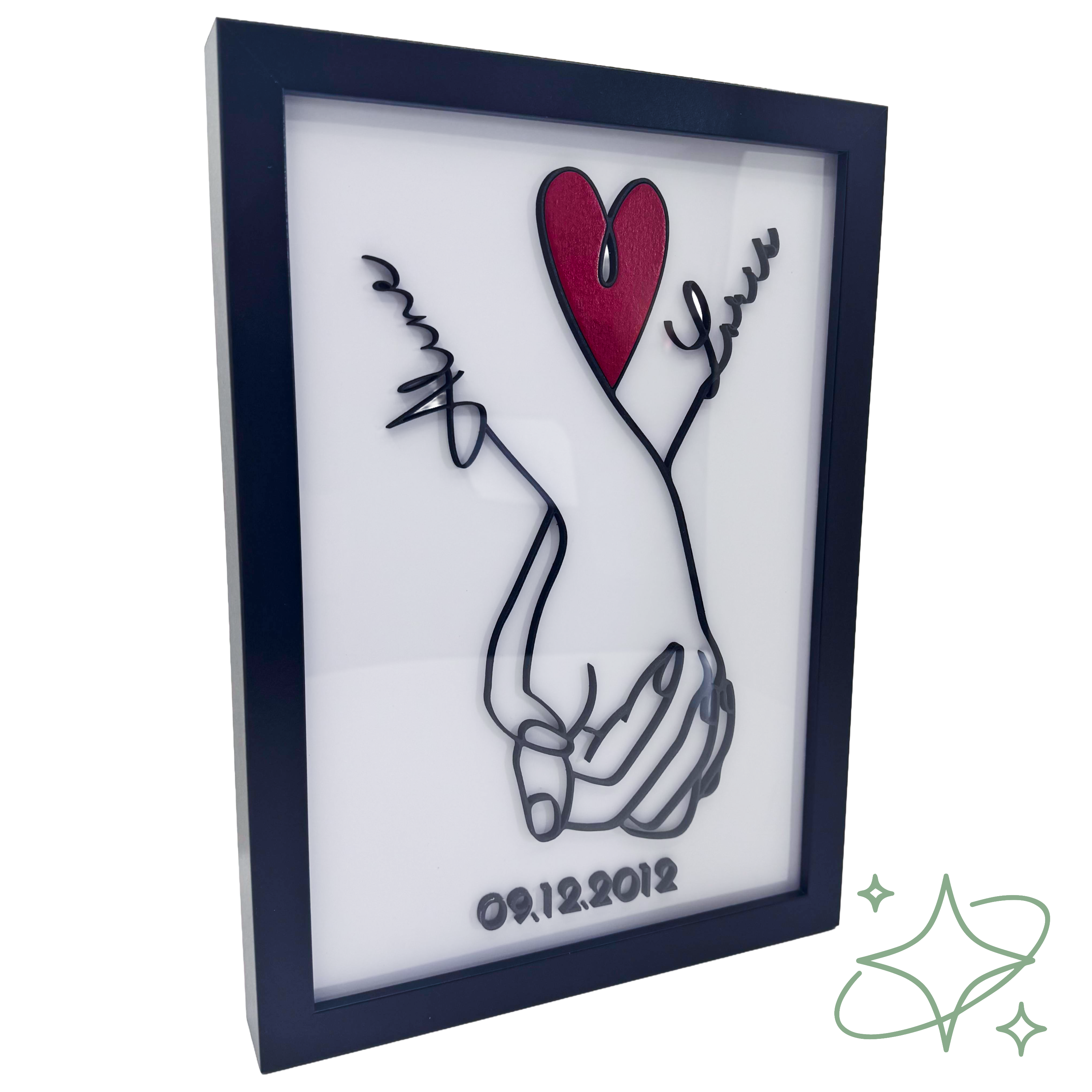 Quadro Personalizzato San Valentino | Mani Intrecciate con Nomi