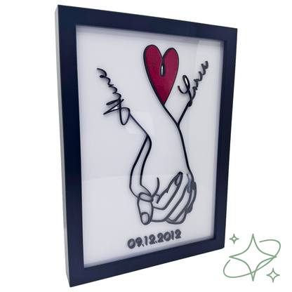 Quadro Personalizzato Amore | Mani Intrecciate con Nomi