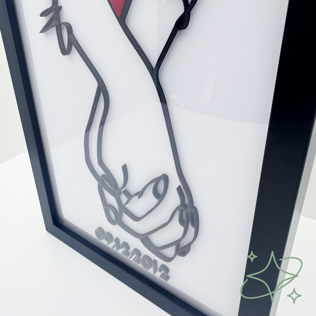 Quadro Personalizzato San Valentino | Mani Intrecciate con Nomi