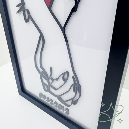 Quadro Personalizzato Amore | Mani Intrecciate con Nomi
