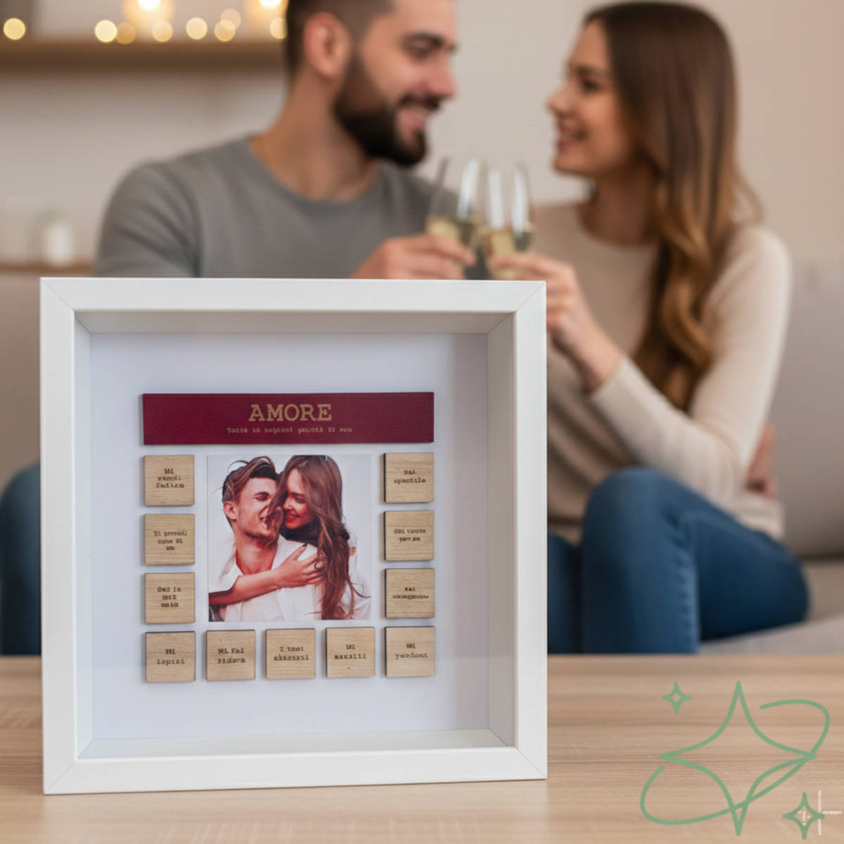 Cadre personnalisé avec photos et dédicaces | Cadeau Saint-Valentin 30×30