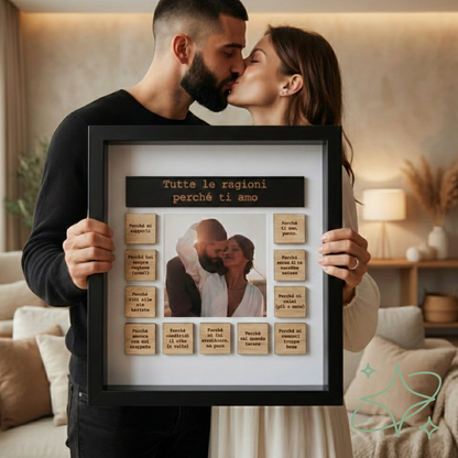 Cadre personnalisé avec photos et dédicaces | Cadeau Saint-Valentin 30×30