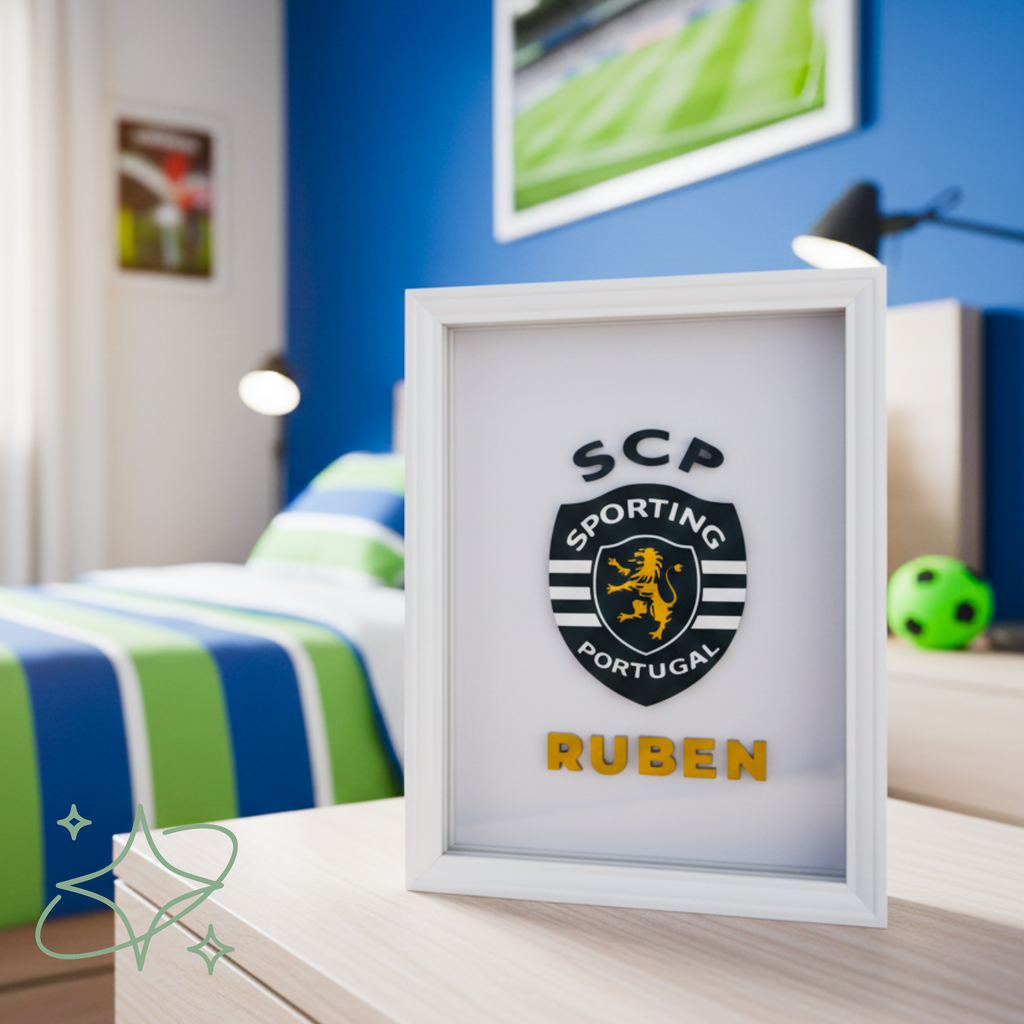 Cornice LED Sport Personalizzata con Nome - Lampada 3D in Legno su Vetro - Ogni Sport Disponibile - Formato 26.5x20- Idea Regalo Atleti