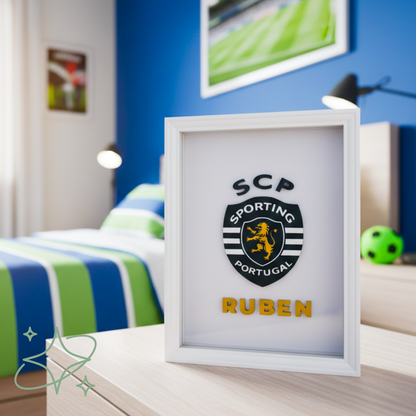 Cornice LED Sportiva Personalizzata - Quadro Luminoso con Nome e Logo 3D - AllCraftLab