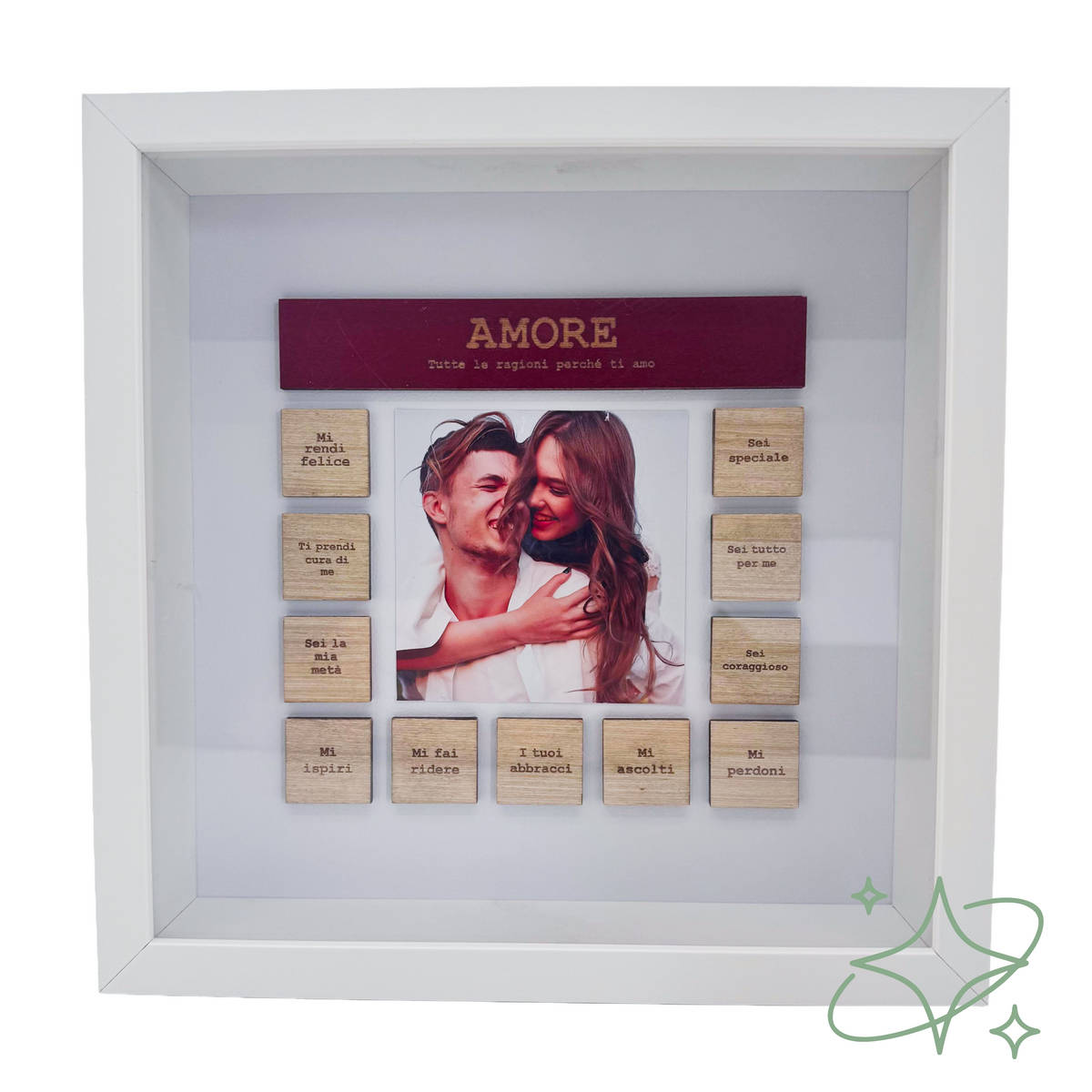 Cadre personnalisé avec photos et dédicaces | Cadeau Saint-Valentin 30×30