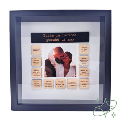 Cadre personnalisé avec photos et dédicaces | Cadeau Saint-Valentin 30×30