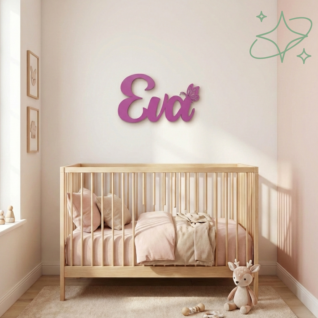 Personalisiertes Wandbild aus Holz – handgefertigte Dekoration für das Kinderzimmer von AllCraftLab