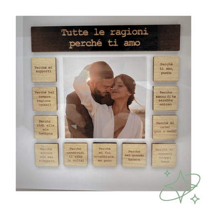Cadre personnalisé avec photos et dédicaces | Cadeau Saint-Valentin 30×30