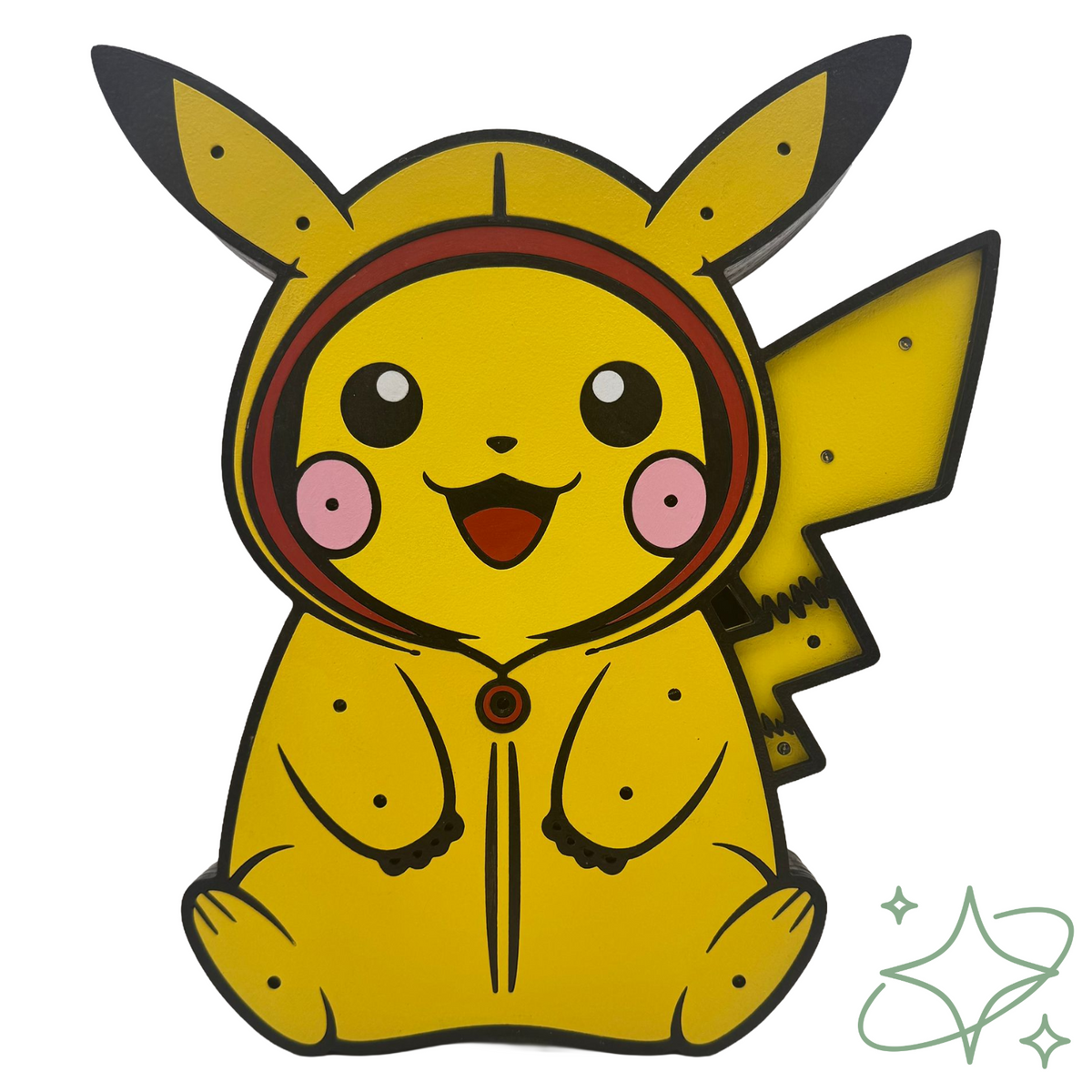 Lampada Pikachu LED da Comodino - Luce Notturna Pokémon per Bambini in MDF - AllCraftLab