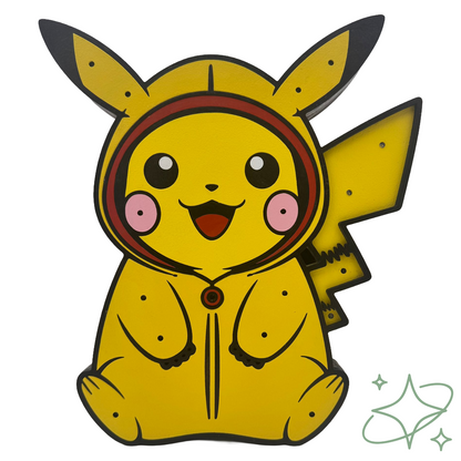 Lampada Pikachu LED da Comodino - Luce Notturna Pokémon per Bambini in MDF - AllCraftLab