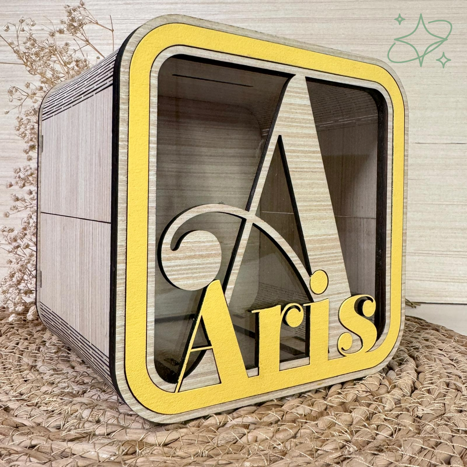 Salvadaio Personalizzato in Legno Rigatino con Nome - Idea Regalo | AllCraft