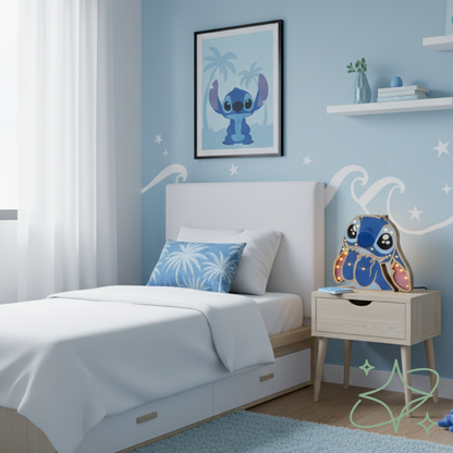 Lampada Stitch LED da Comodino - Luce Notturna Bambini in MDF - AllCraftLab