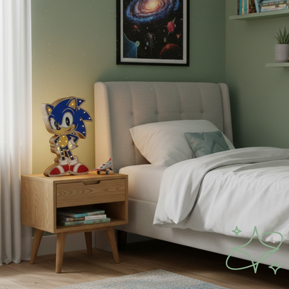 Lampada Sonic LED da Comodino - Luce Notturna Bambini in MDF - AllCraftLab