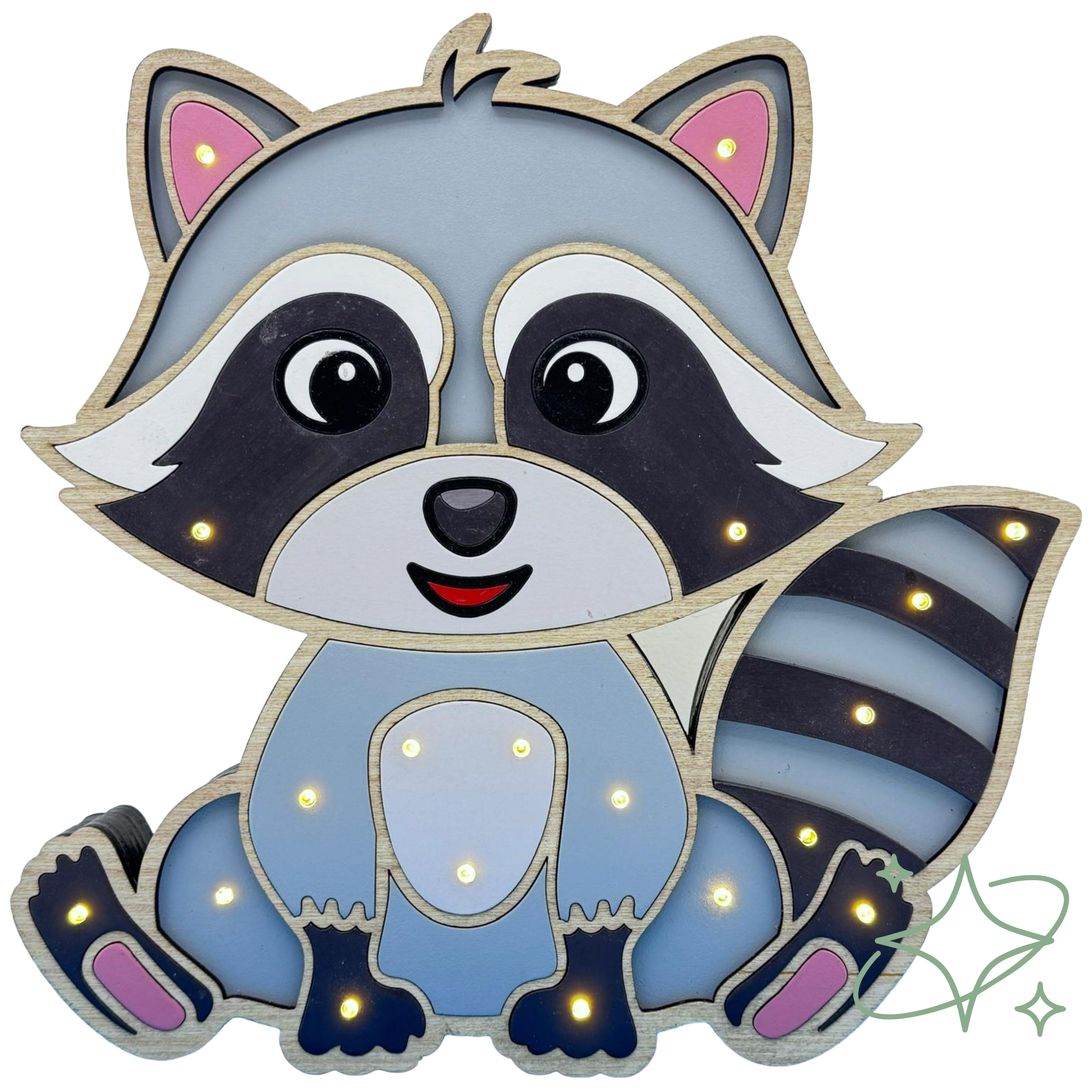 Lampada per Bambini Orsetto Lavatore in Legno Artigianale - Luce Notte Cameretta | AllCraft