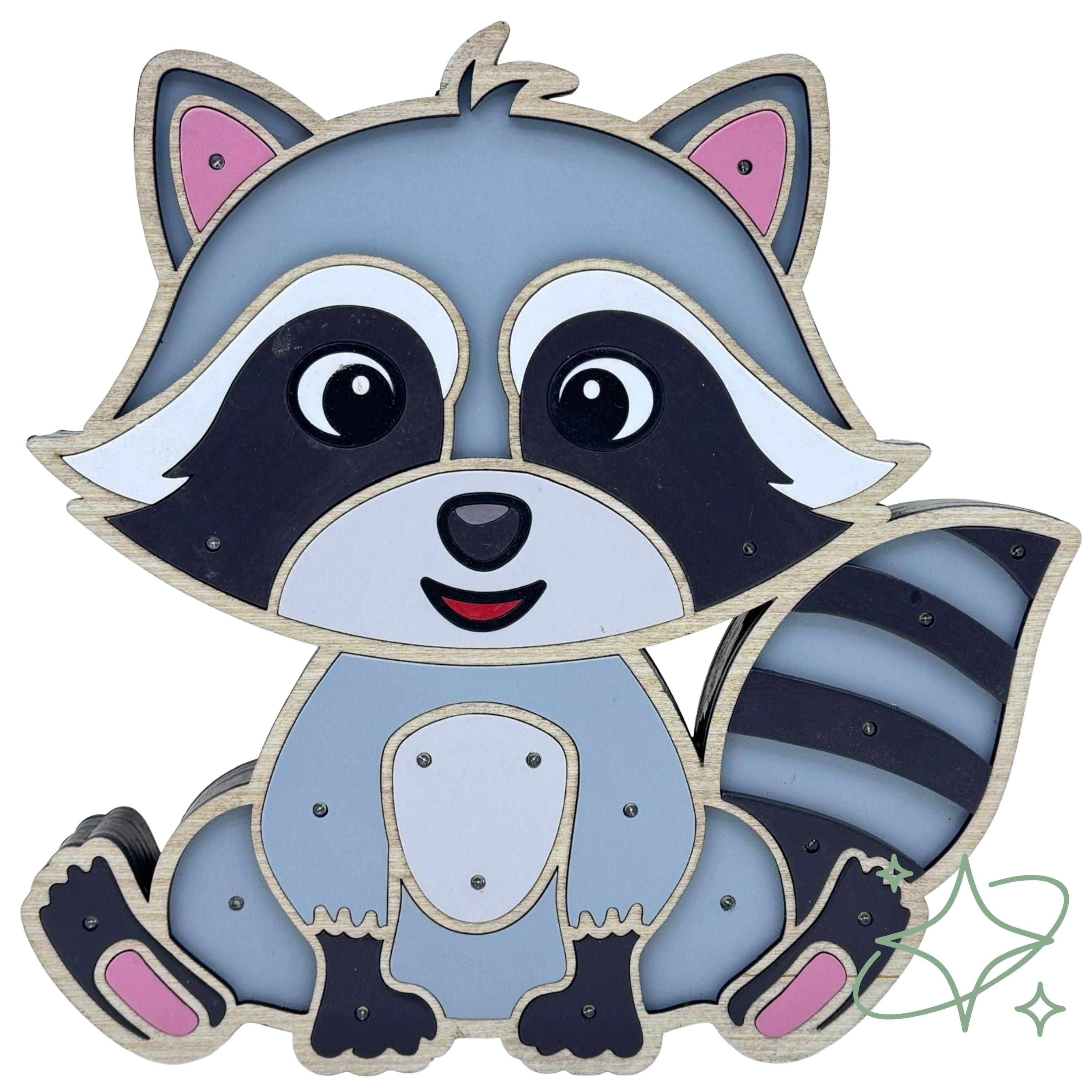 Lampada per Bambini Orsetto Lavatore in Legno Artigianale - Luce Notte Cameretta | AllCraft