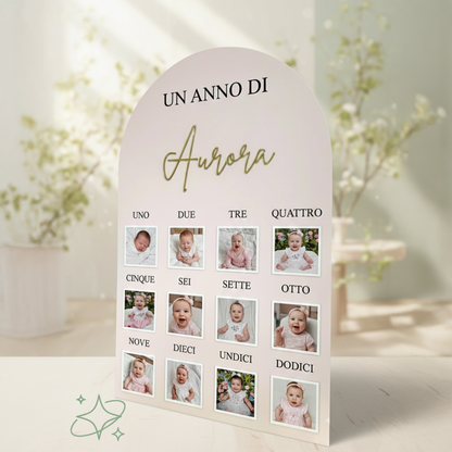 Quadro personalizzato “Il mio primo anno” in acrilico