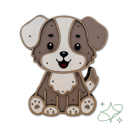 Lampada Cagnolino Luki LED - Luce Notturna Bambini in MDF - AllCraftLab